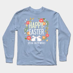 Happy Easter Easter Bunny Rabbits Cute Long Sleeve T-Shirt